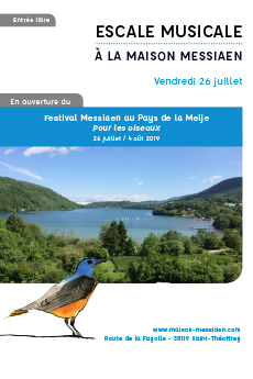 Escale Musicale à la Maison Messiaen 2019, dans le cadre du Festival Messiaen au Pays de la Meije